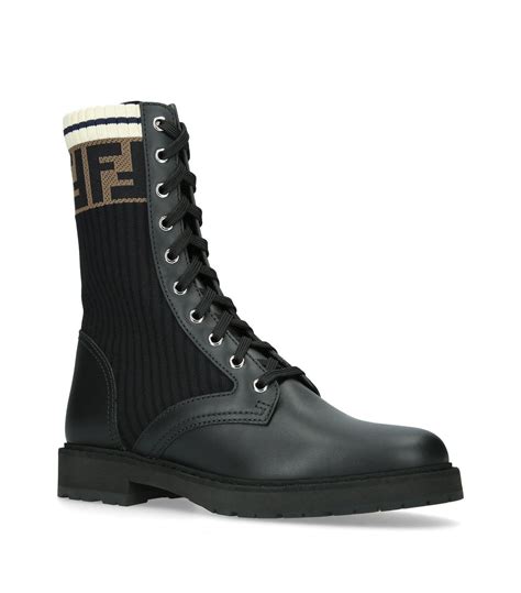 fendi biker boots black|Fendi rockoko boots.